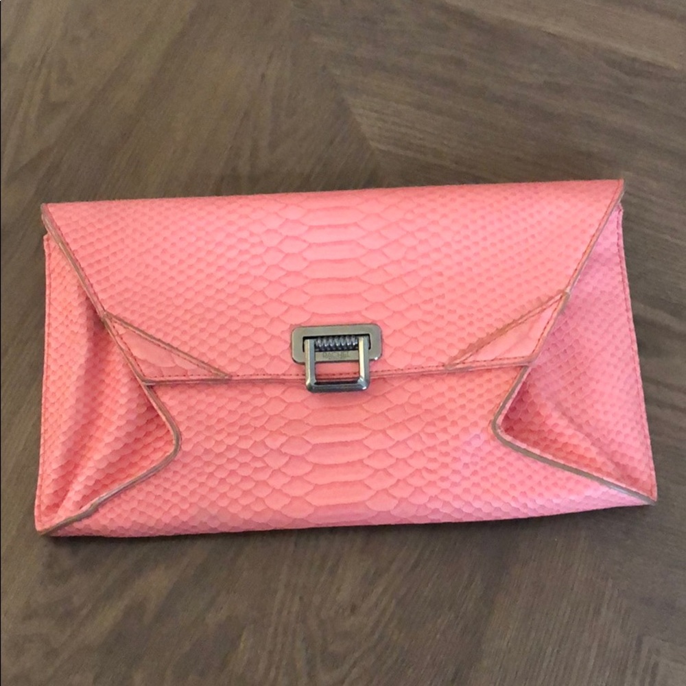 RACHEL Rachel Roy Snake Embossed Clutch